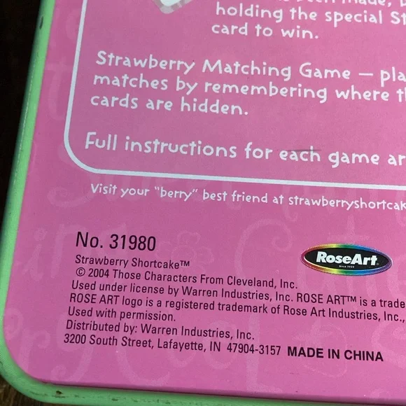 Strawberry Shortcake Card Games in Tin 2004 - Picture 3 of 3